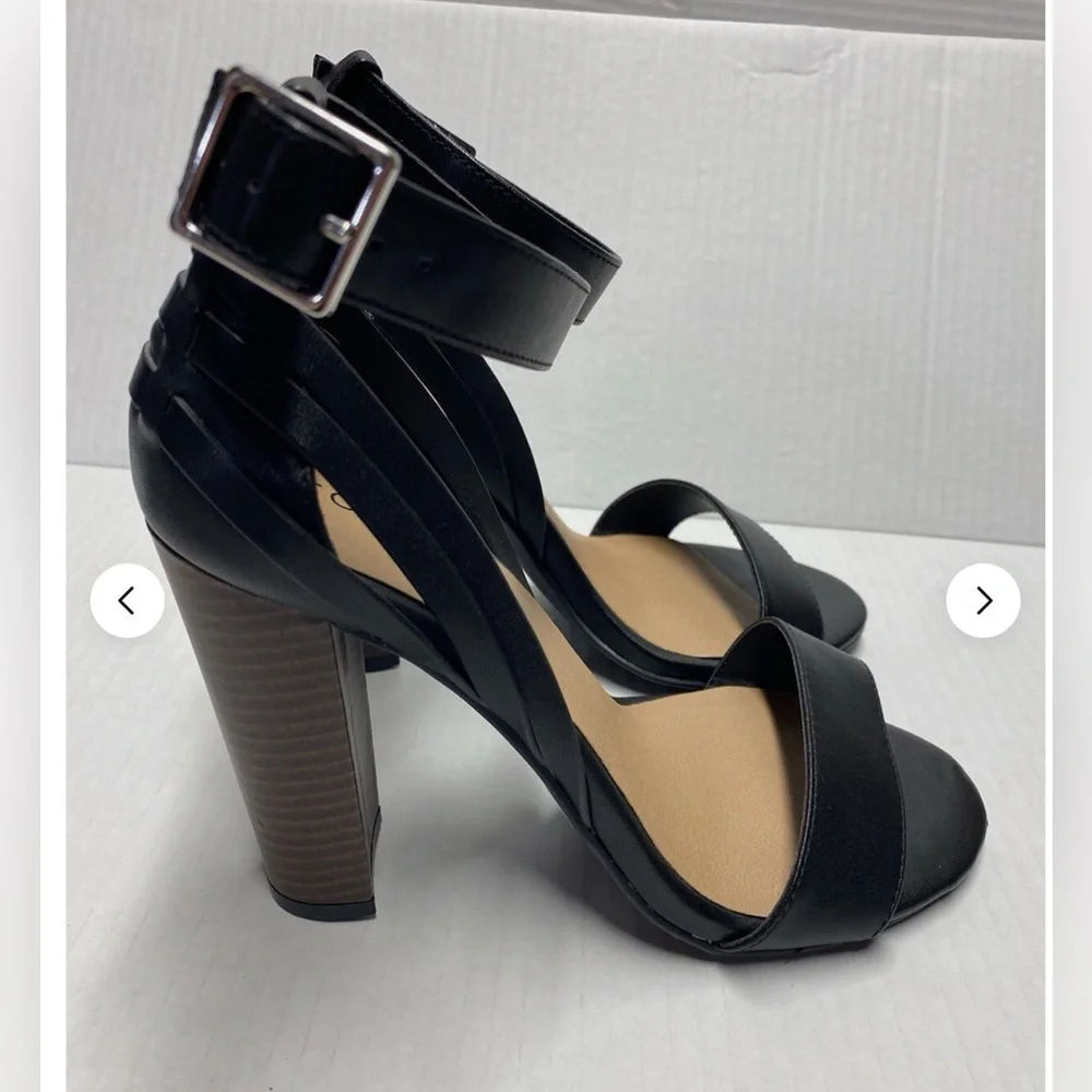 Black Strappy Heeled Sandals - Picture 5 of 6